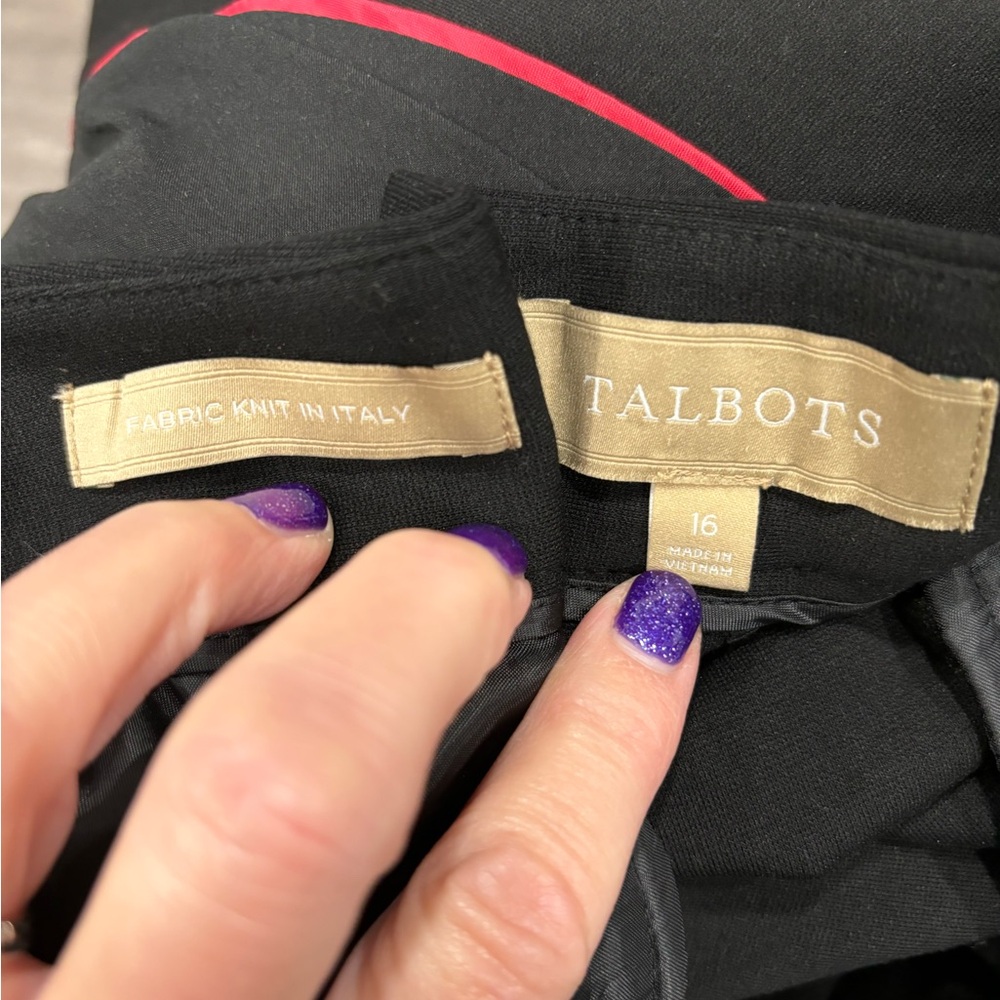 Talbots Italian Knit Suit Jacket & Pants Set Size 16 Black NWOT - Picture 10 of 13